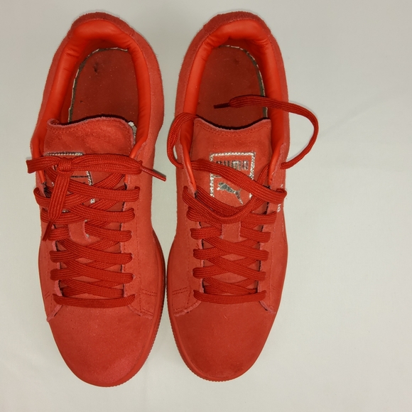 PUMA Suede Mens classic Mono Reptile High-Risk Red-Puma Sliver (8.5)  LowTop EUC - Picture 9 of 10